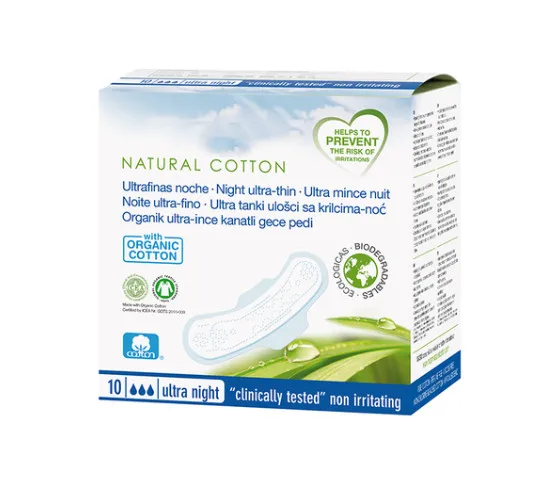 
Italy 100% certified organic cotton absorbent core sanitary pads napkin biodegradable PLA sanitary towels in low price 