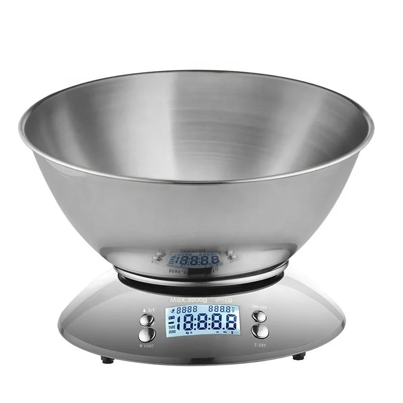 Fast Delivery 5kg Stainless Steel Digital Food Weighing Electronic Kitchen Scale with detachable bowl kitchen weighing scale