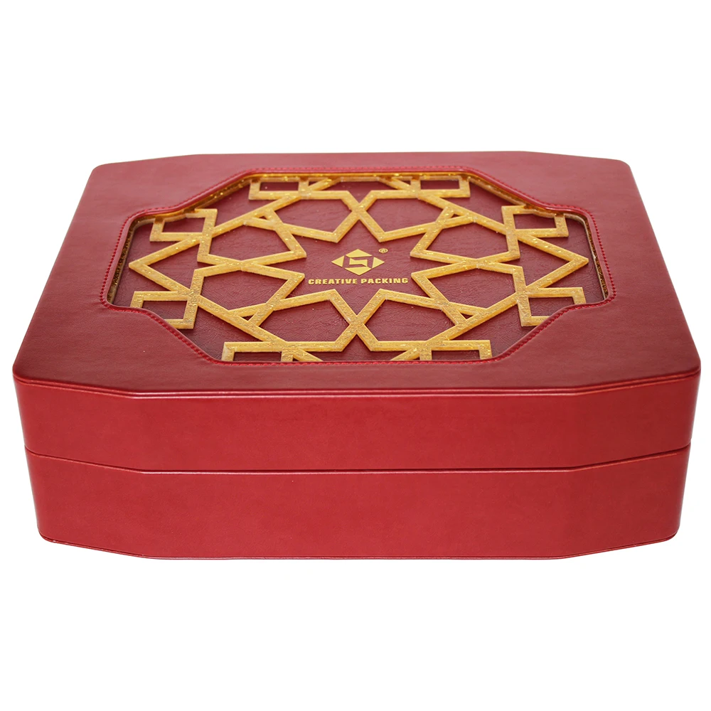 
2019 Hot Sales New Design PU Leather Special Custom Wedding Wooden Box Perfume Case Luxury Stylish Storage With Window 
