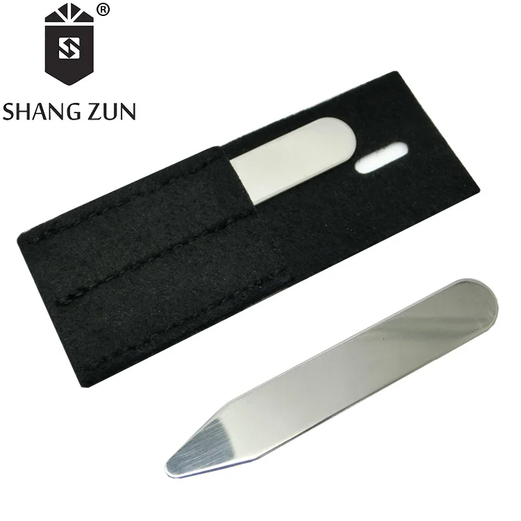 Manufacturers selling stainless steel collar support silver metal collar stays , personalized custom logo collar inserts