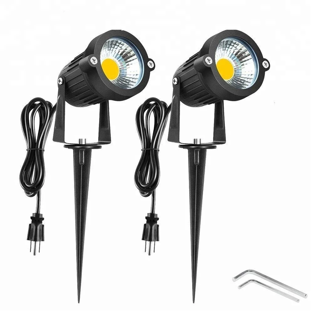 Открытый водонепроницаемый светодио дный LED газон сад Пейзаж Настенный светильник Двор Путь пятно света с Спайк 5 Вт 110