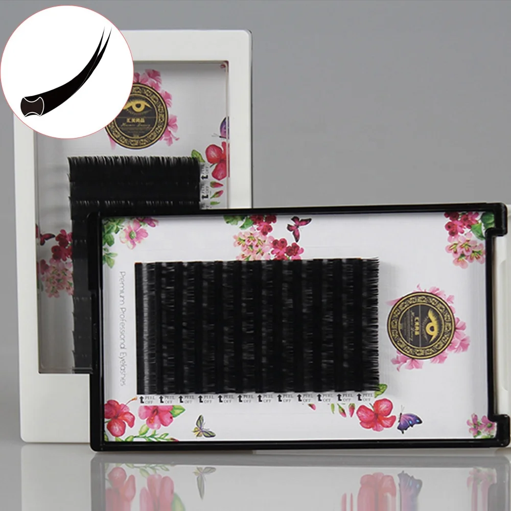 Choosing Length Premium J B C CC D curl Ellipse Flat Lashes Eyelash Extensions with Permanent Individual Eyelashes