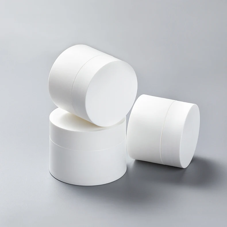 Empty plastic pp jar 50g face cream lotion matte solid white mason jar lids plastic