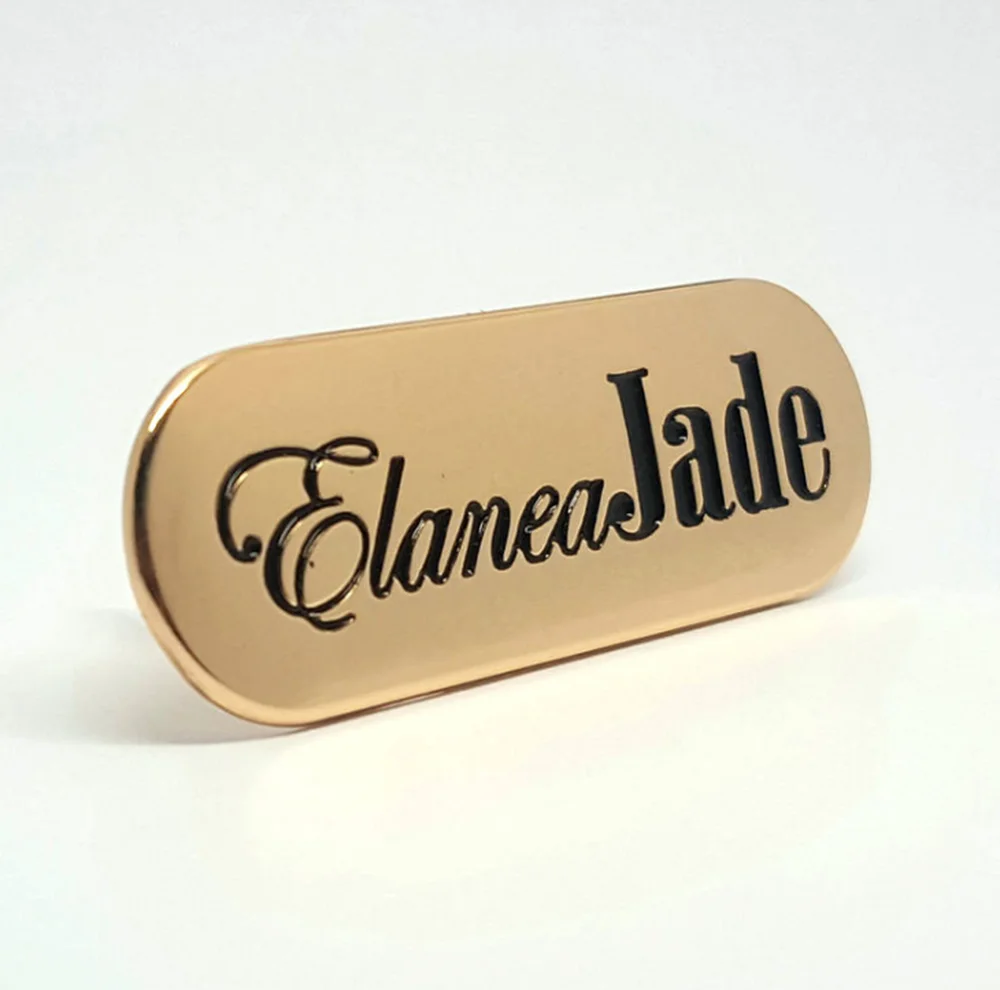 
Custom Metal Plate Gold Plating Nameplate for Furniture Bags Label Tags Nametag 
