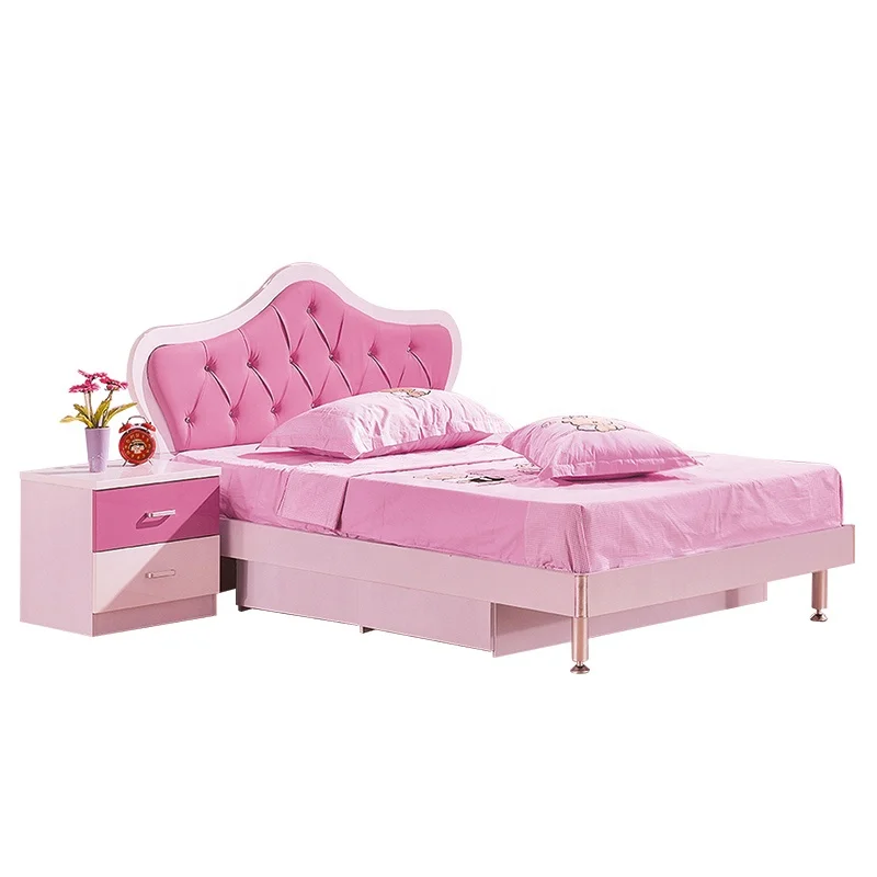 Good quality children bed room furniture set cheap mdf  princess bed