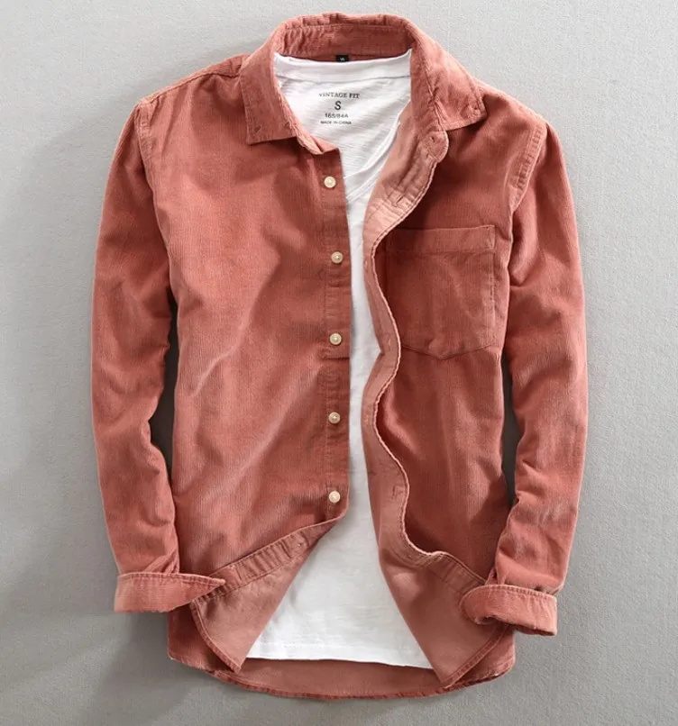 
Newest design Winter warm corduroy thick mens shirt,China factory wholesale 