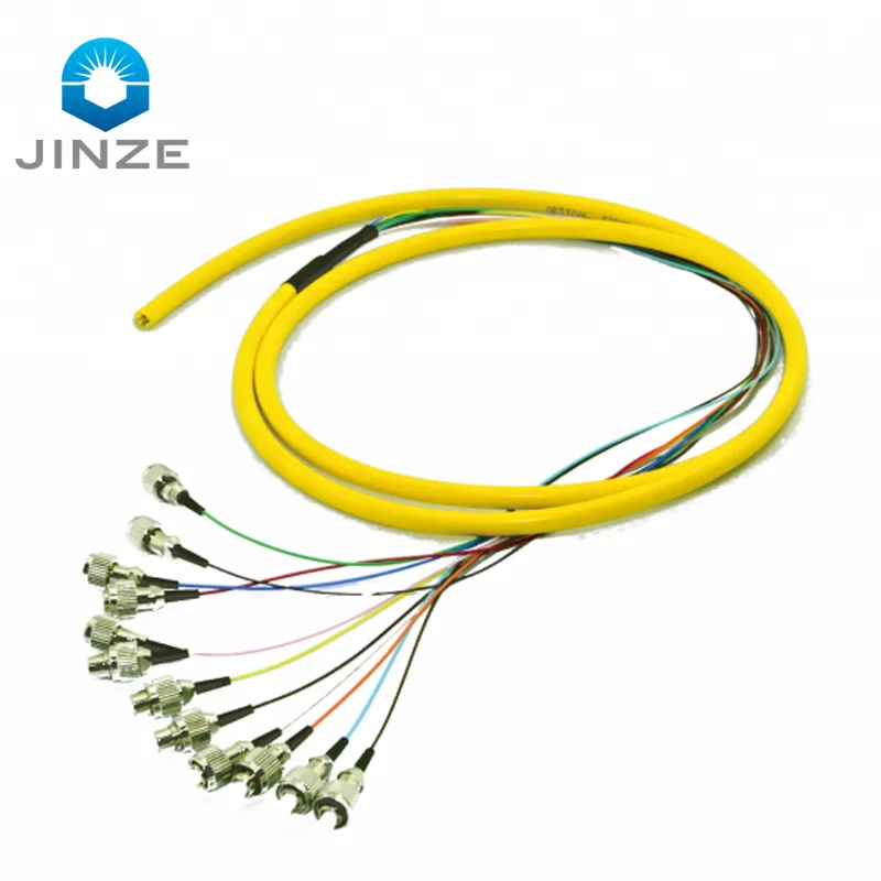 FC LC 12 cores Ribbon pigtail SM MM 0.9 2.0 3.0mm PVC LSZH G657 G652D om3 sc fiber optic pigtail fiber optic patch cord