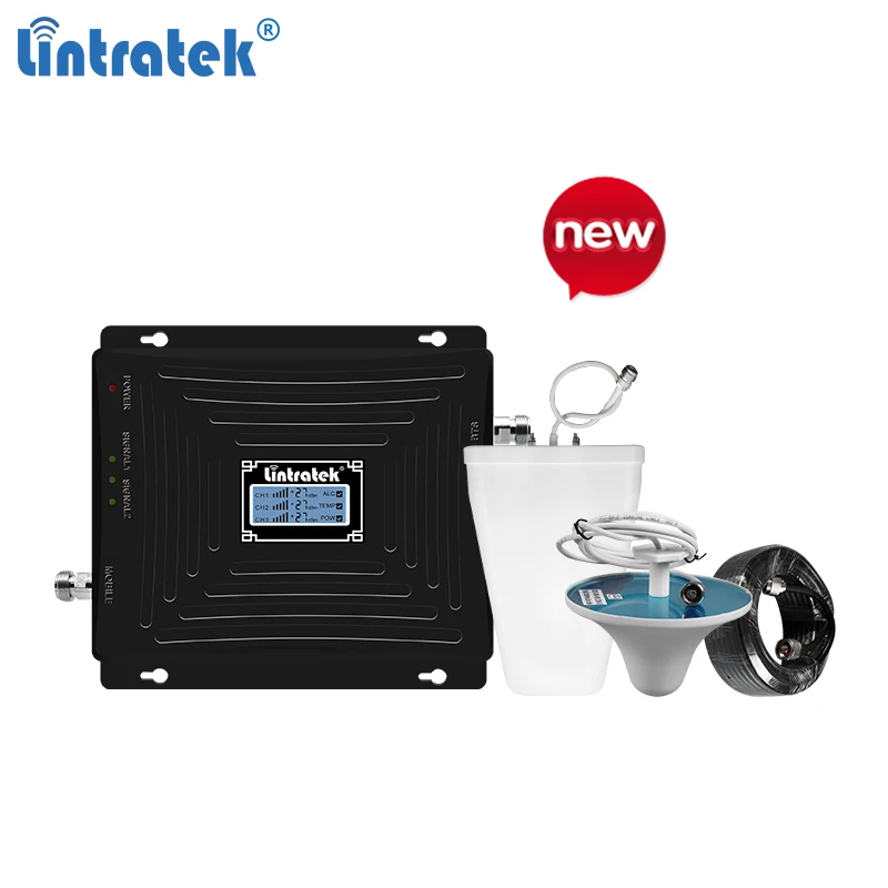 Lintratek три диапазона 900/1800/2100 2G 3G 4G Мобильный сигнала сети ретранслятор/усилитель