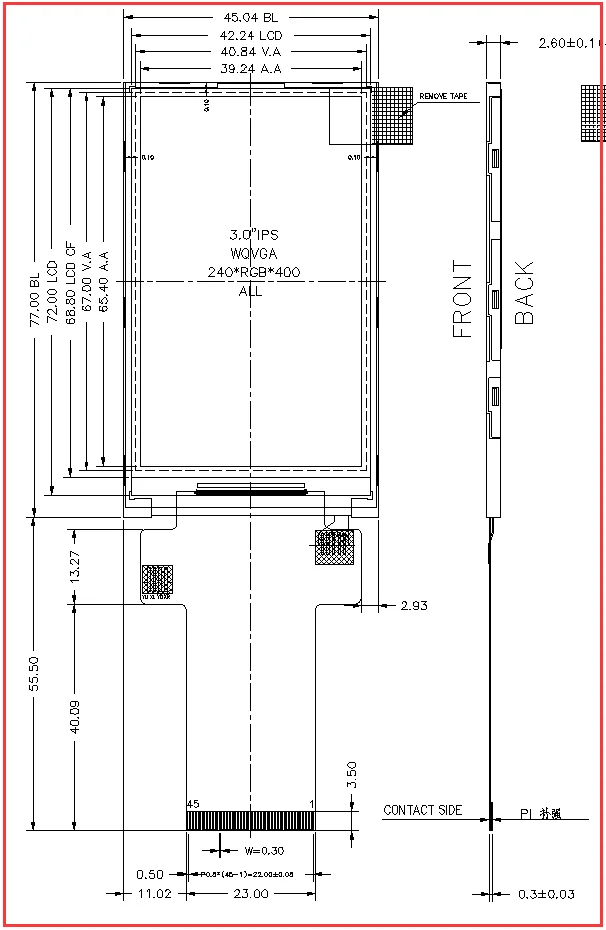  Цветной ЖК-модуль IPS TFT 3 0 дюйма 240x400 интерфейс MCU/SPI/RGB полный угол обзора читаемый при солнечном