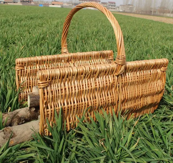 Fire Wood Rattan Storage Wicker Basket For Firewood