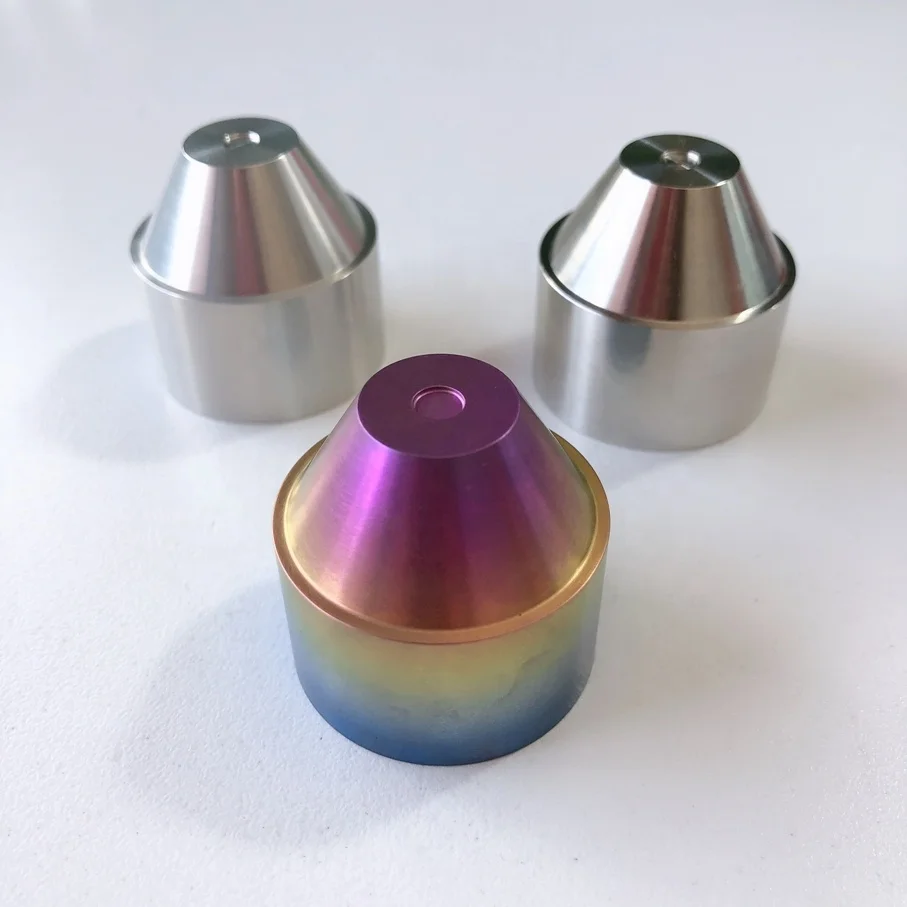 Высококачественный титановый TC4 TiGr5 cnc обрабатывающий цилиндрический адаптер, безбортная конусная вставка в чашку