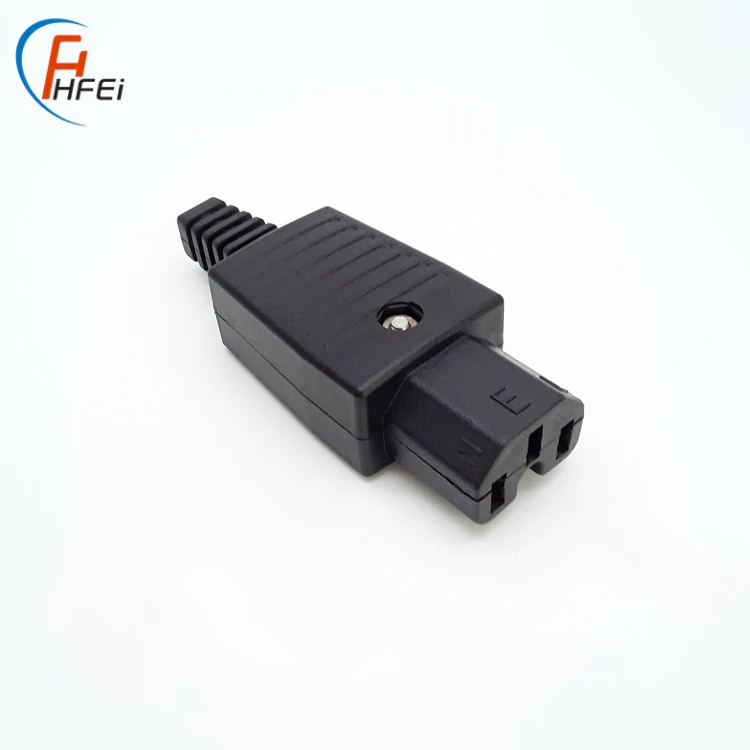 Solid copper AC socket plug 3 pin cable connector iec c14 c15 male connector iec c15 connector