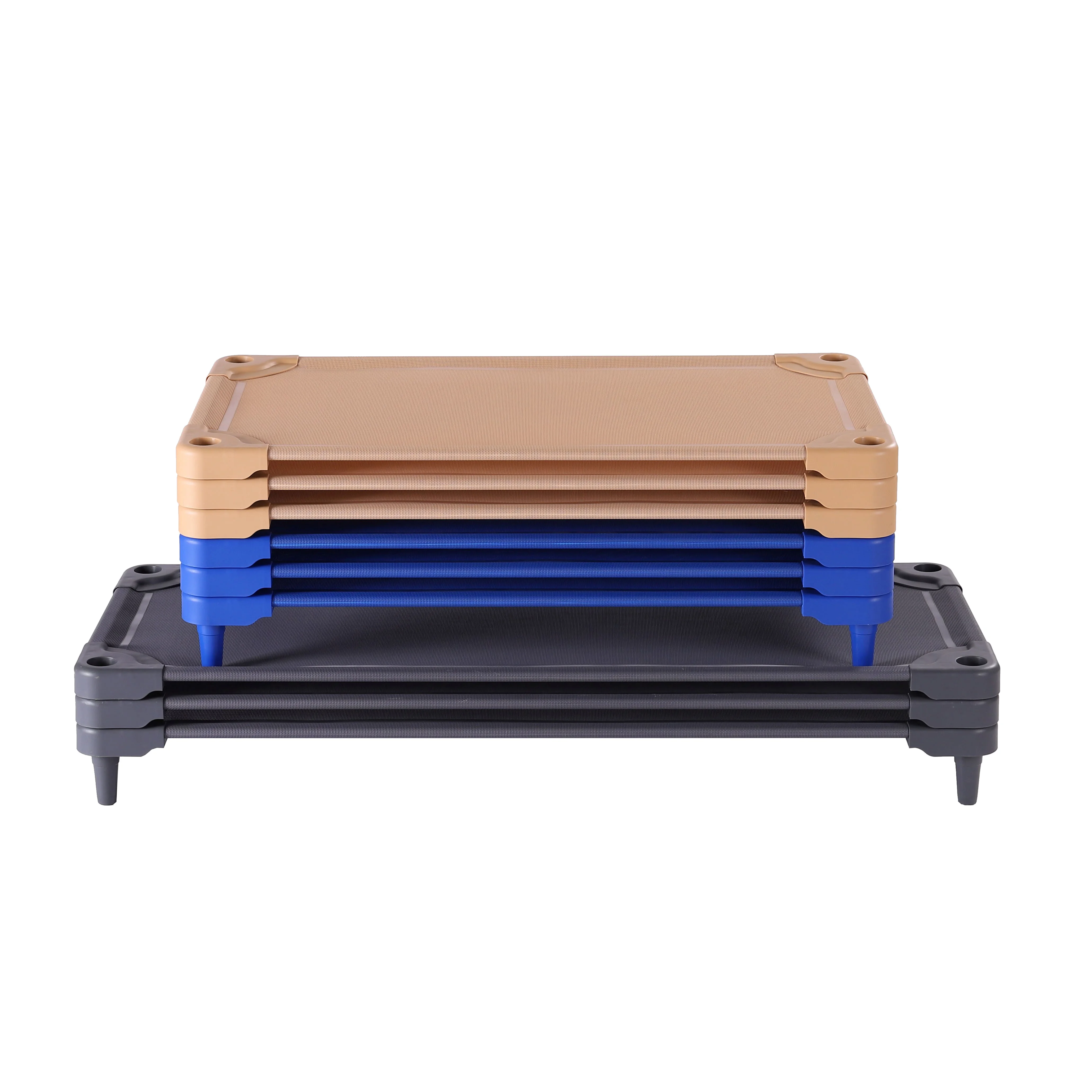 OEM and ODM Eco-Friendly plastic stackable bed Indoor kindergarten bed for preschool and daycare center