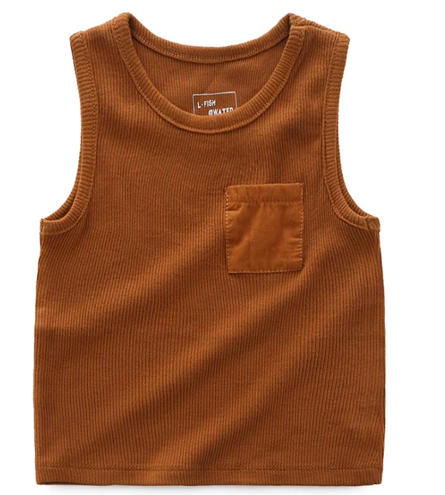 
Cotton boys casual chicken animal print kawaii toddler custom designs printing clothing kids tank top 