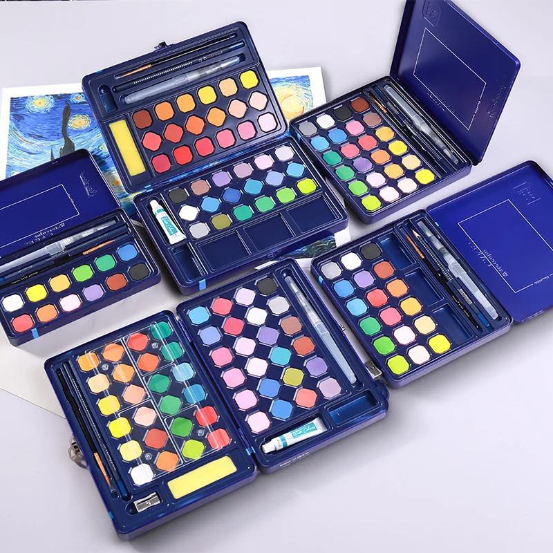 
Free Samples Giorgione G-900-12 Colors Watercolor Solid Water Color Paint Set With Tin Box and Free Gifts 