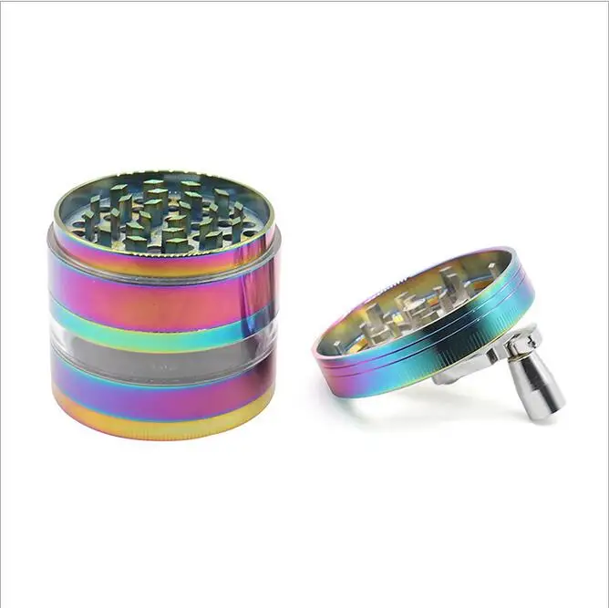 VAMAV Rainbow 63MM Hand Crank Herb Grinder Tobacco Crusher Smoking Accessory Zinc Alloy Smoke Tobacco Grinder
