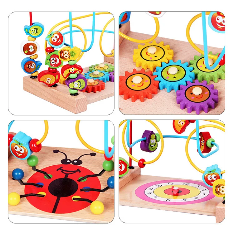 2019 детская игрушка высокое качество трендовые фруктовые круглые бусины деревянные развивающие игрушки