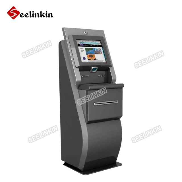 CE standard transactional kiosk credit card payment terminal with cash and card payment