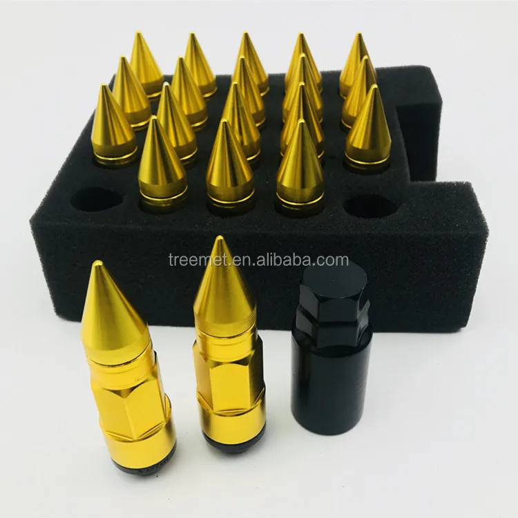 Racing Car Wheels Rims Lug Nuts with Anti-Theft Spiked Lug Nuts M12x1.5/1.25