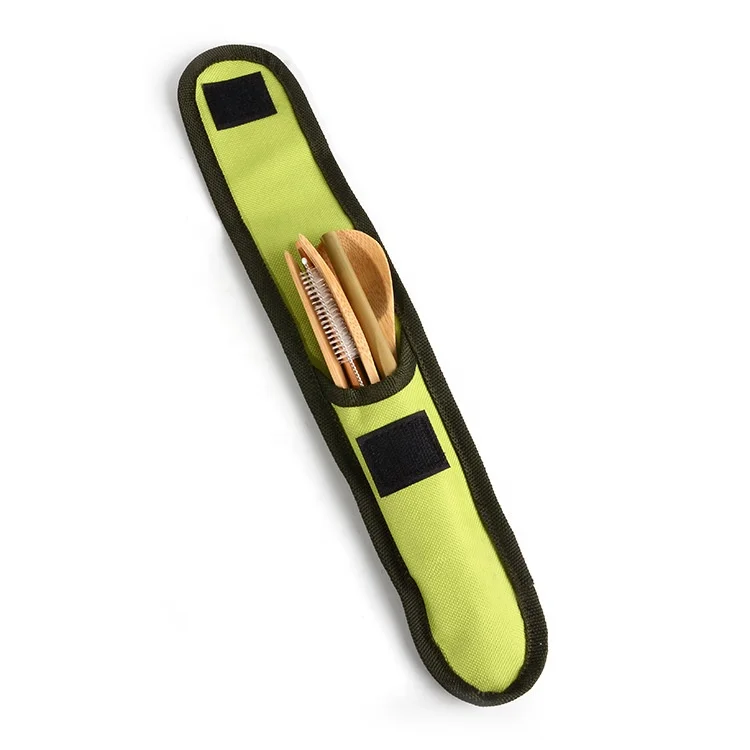 Reusable Cutlery Wooden Bamboo Tableware Flatware Knife Fork Spoon Travel Set