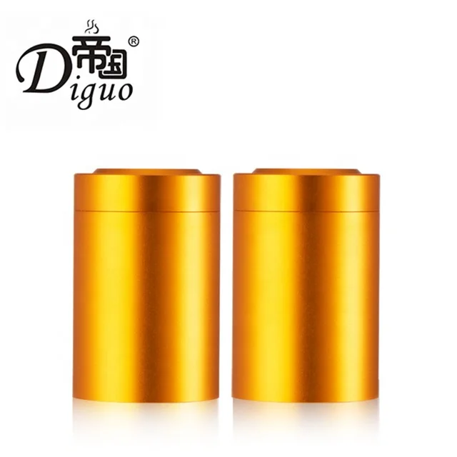 2022 Hot Sale 30g Small Size Portable Black Color Aluminum Dual Purpose Airtight Canister For Food Tea Sugar Coffee Bean