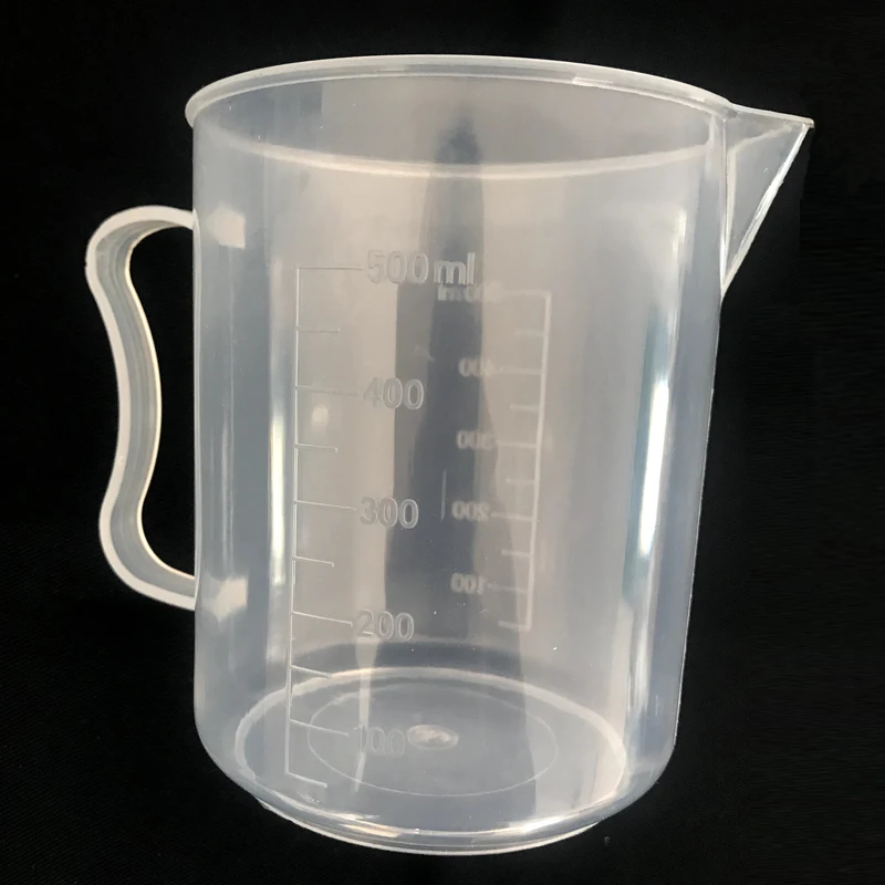Логотип печати прозрачный пластиковый мерный стакан 250 мл PP Мерный с ручкой и залить носик для пудра Жидкость