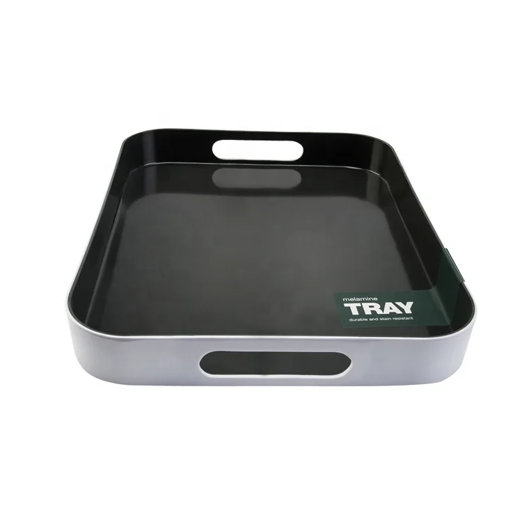 Wholesales Cheap Bulk Restaurant Hotel Service Black Melamine Tray