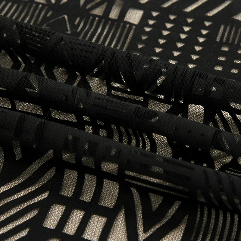 
Chinese supplier new design fashion retro black house dress tulle burnt fabric 