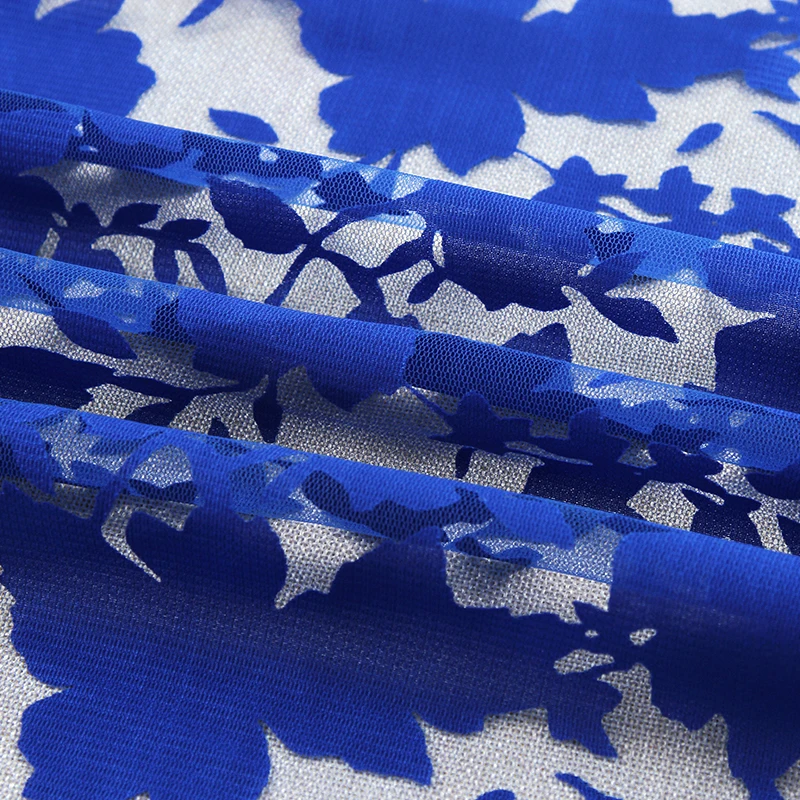 
Chinese manufacturers sell cheap African elegant blue burnt fabrics for dresses 