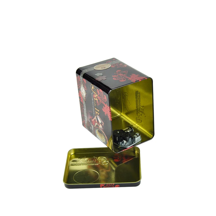 Custom decorative printed cookie packing tin box wedding favors DIY music for sale