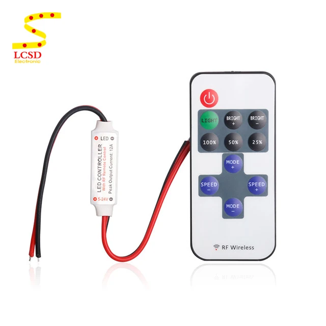 Светодиодный диммер постоянного тока 5 в 12 В 24 в 12 а с пультом дистанционного управления RF 11 клавиш