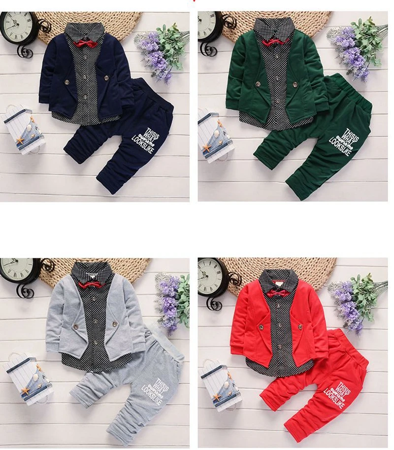 Spring autumn children clothing set 2019 new fashion baby boys shirt  clothes sport suit kids boys outfits suit