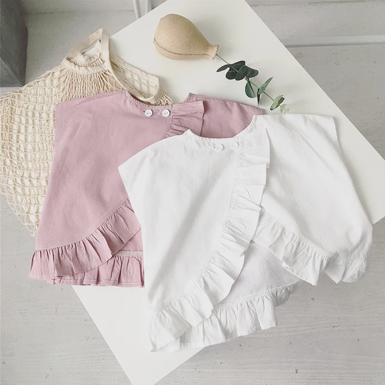 
Q2-baby New Back Button Kids Clothes Custom Made Baby Ruffle Blouse Shirt 