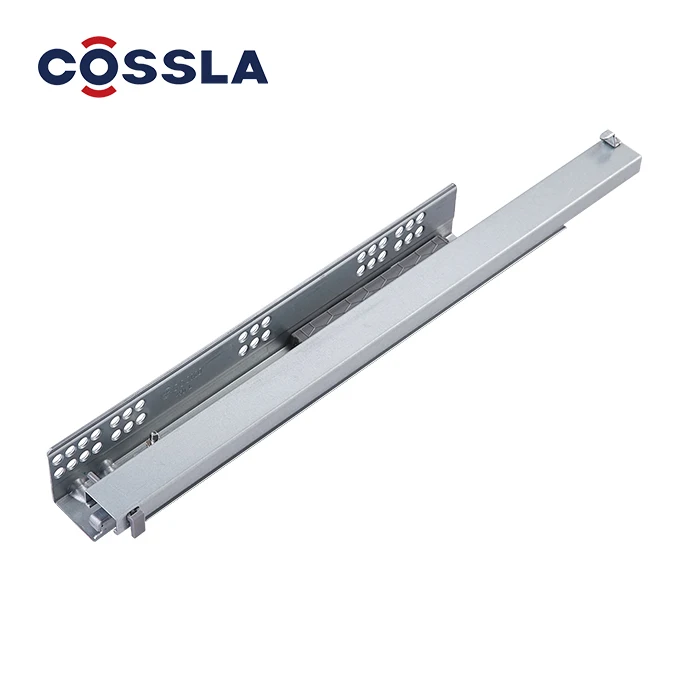 Furniture Hardware  Soft Closing/Push Open 3 Folds Concealed Drawer Slide Drawer Sliding Rails