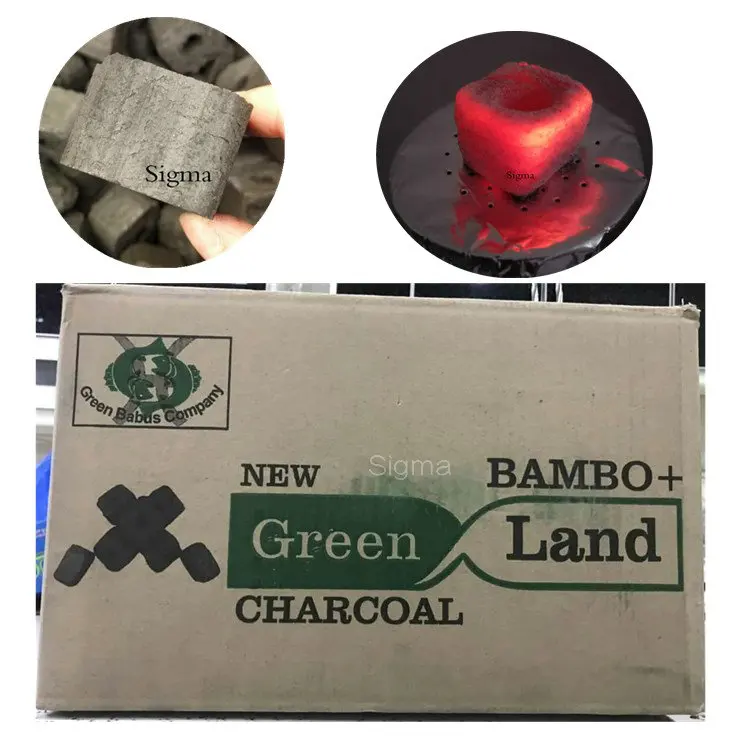 Sigma no off new green land bambo charcoal for shisha and hookah white ash