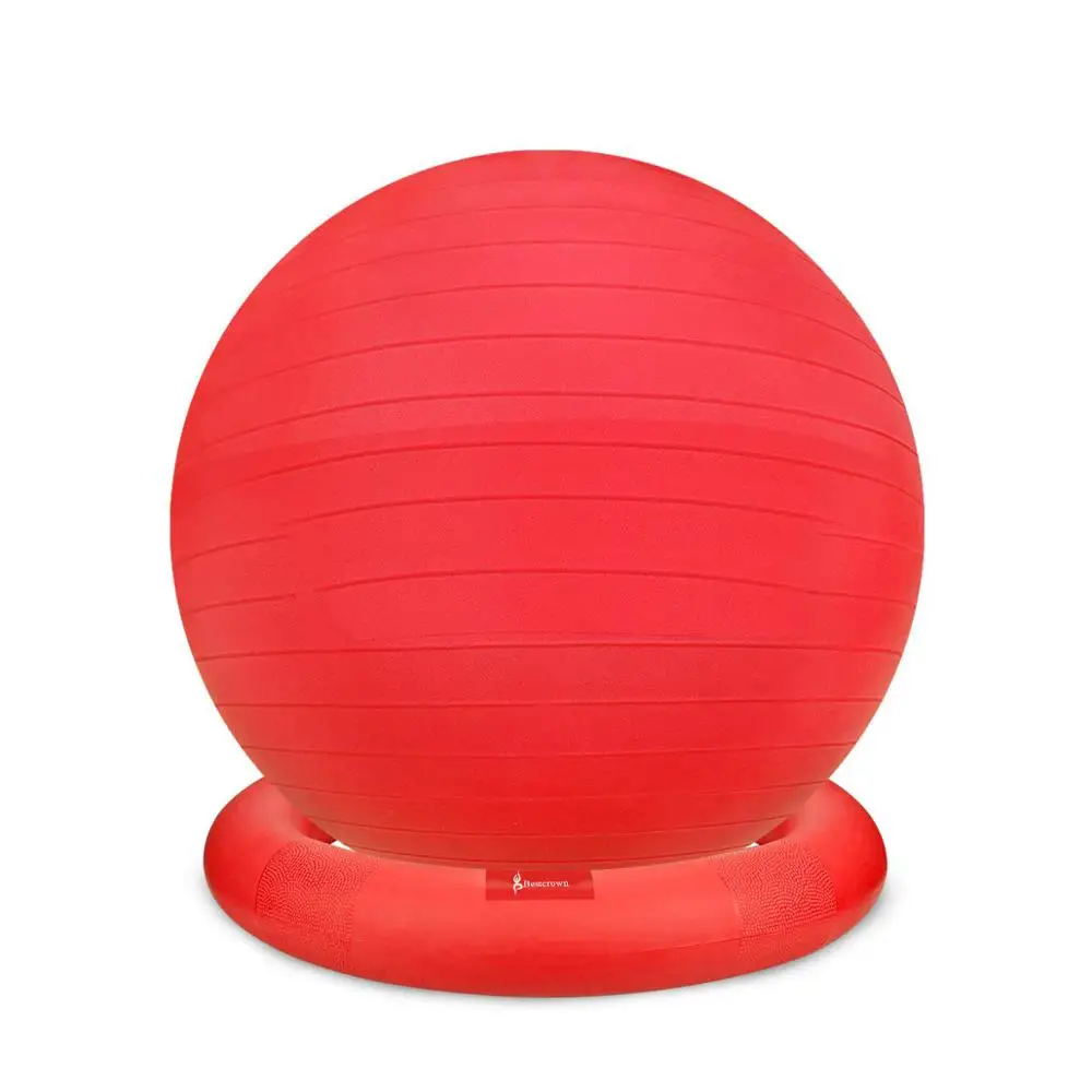 Anti-Burst Stability Ball with Feet 45cm Yoga Ball Bigger Fitness Exercise Stability Balance Ball Chair