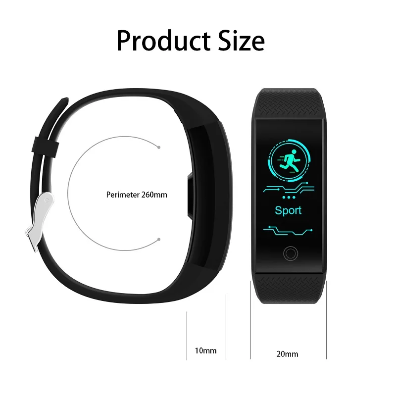 Stepfly  QW18 Smart Bracelet  Heart Rate Monitor blood pressure oxygen Wristband Activity Tracker IP68 Waterproof FitnessTracker