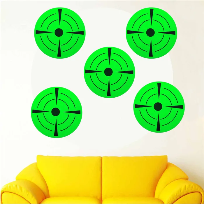 Hybsk Target Pasters 3 Inch Round Adhesive Paper Shooting Targets Dots Fluorescent Green and Black
