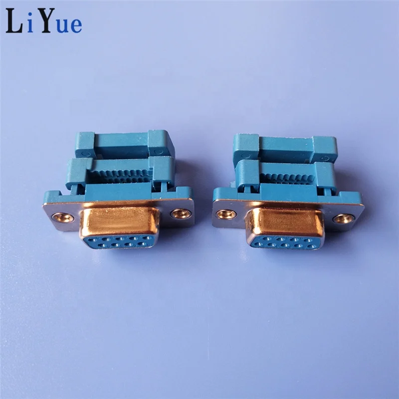 Blue insulation solder normal type 9pin female D-sub connector