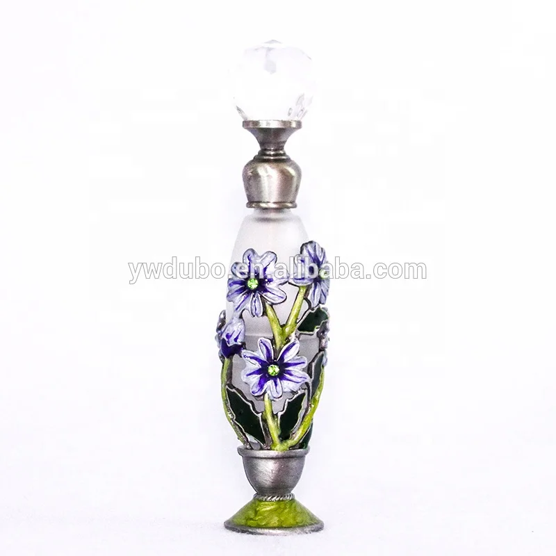 6ml Metal Flower Bee Pupa Shape Arabic Glass Perfume Bottle Attar Parfum Essential Oil Bottles#56339/56536/56341/56513