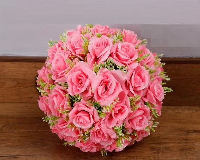 The thick Artificial flower ball with grass core Kissing Ball for wedding garden market decorations