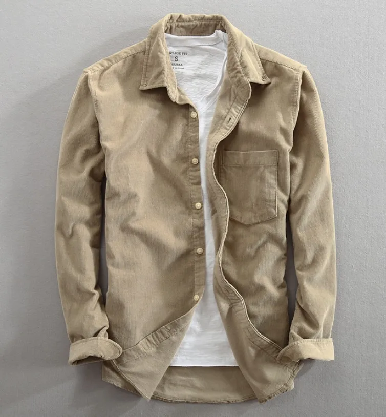 
Newest design Winter warm corduroy thick mens shirt,China factory wholesale 