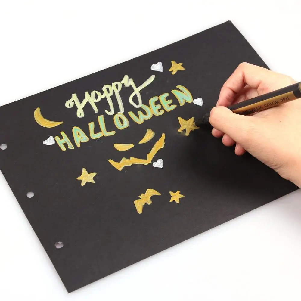 10 Colors Metallic Markers Pen Metallic Color Paint Pen for Ceramic Painting, Glass, Photo Album, Card Making