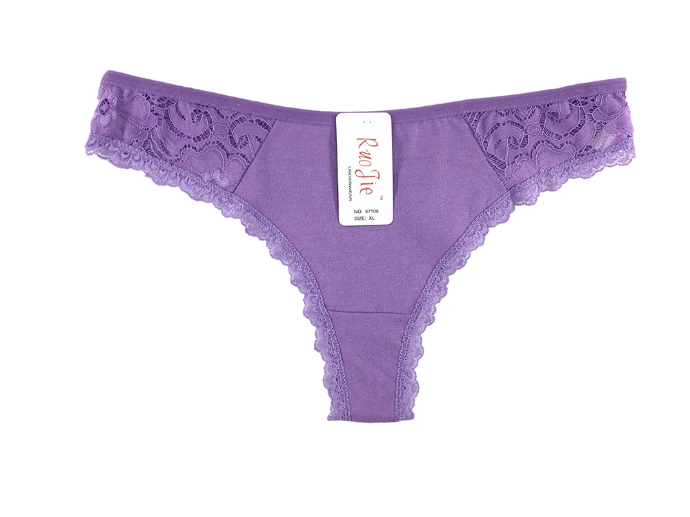 Fancy design splice cotton beautiful lace low price sexy g-string women panties