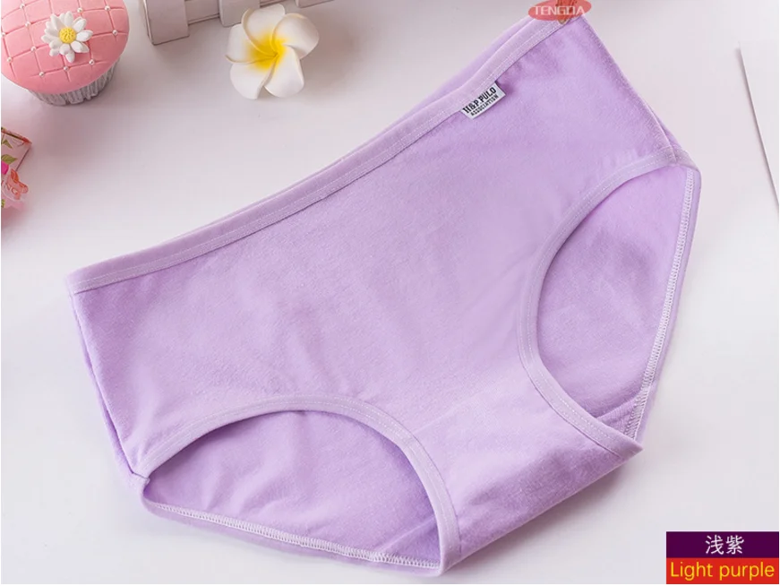 Полноцветное дышащее женское нижнее белье с эффектом талии и бедер, из чистого хлопка, с треугольниками для студенток и девушек