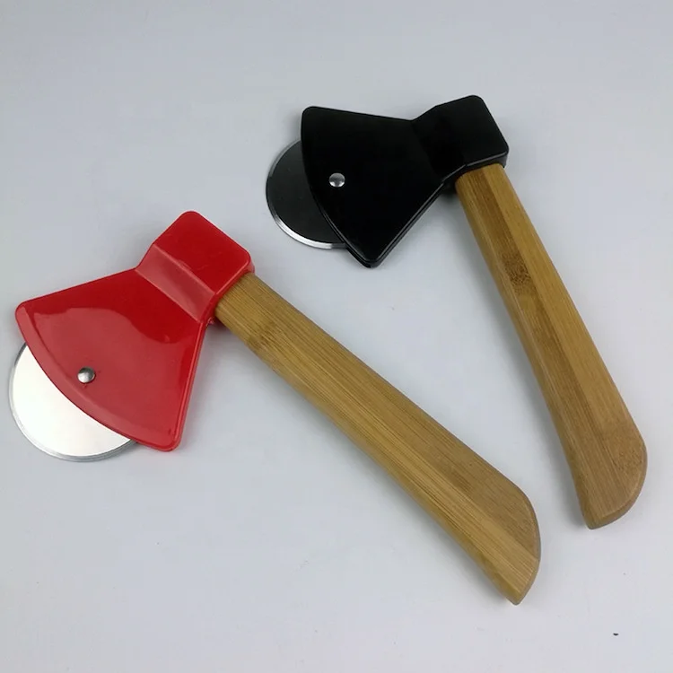 Special Axe Shape Pizza Cutter With Bamboo Handle SW-BA16B