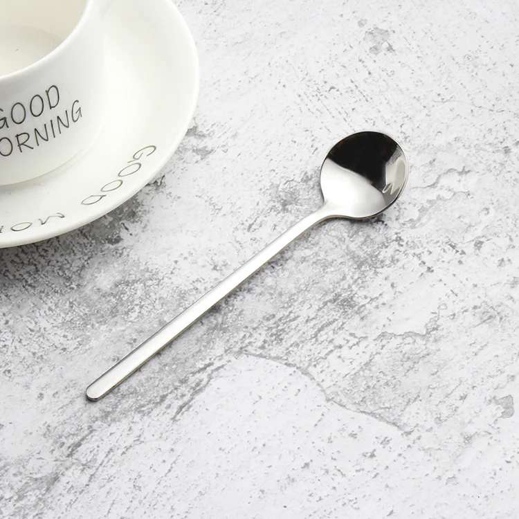 Factory Hot 304 Stainless Steel Small Coffee Spoon Delicate Ice Cream Soup Honey Spoon