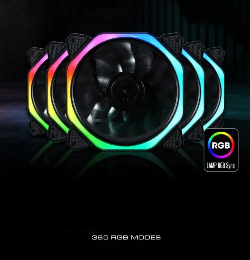 
RGB Adjusted circle LED 120mm 12v dc Computer RGB Cooling Fan for computer case 