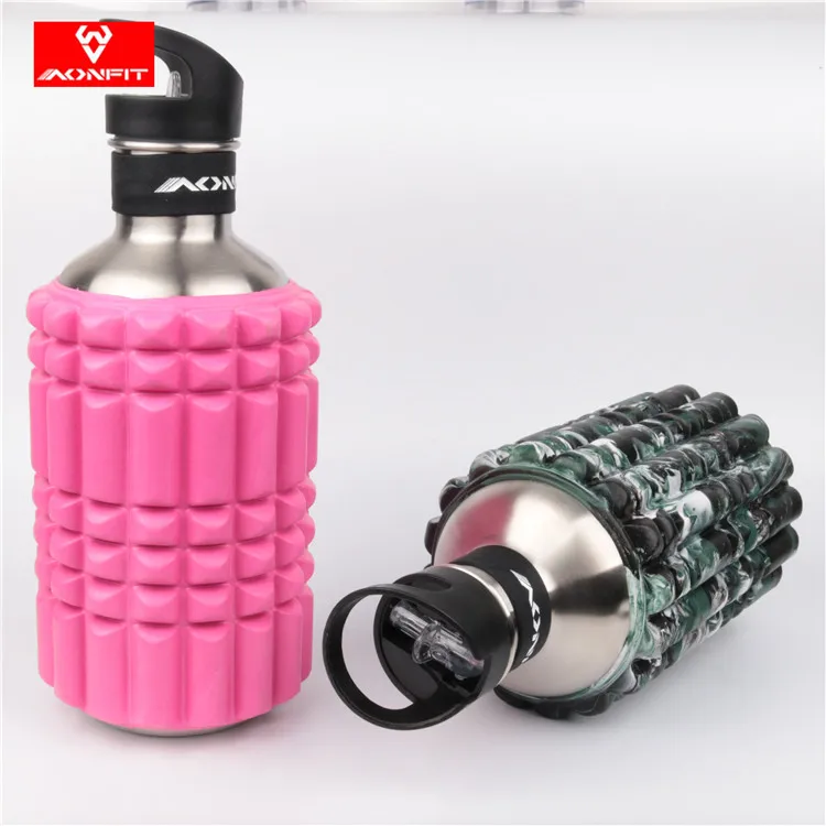 Aonfit New Product Creative Design Sport Water Bottle Foam Roller Pilates