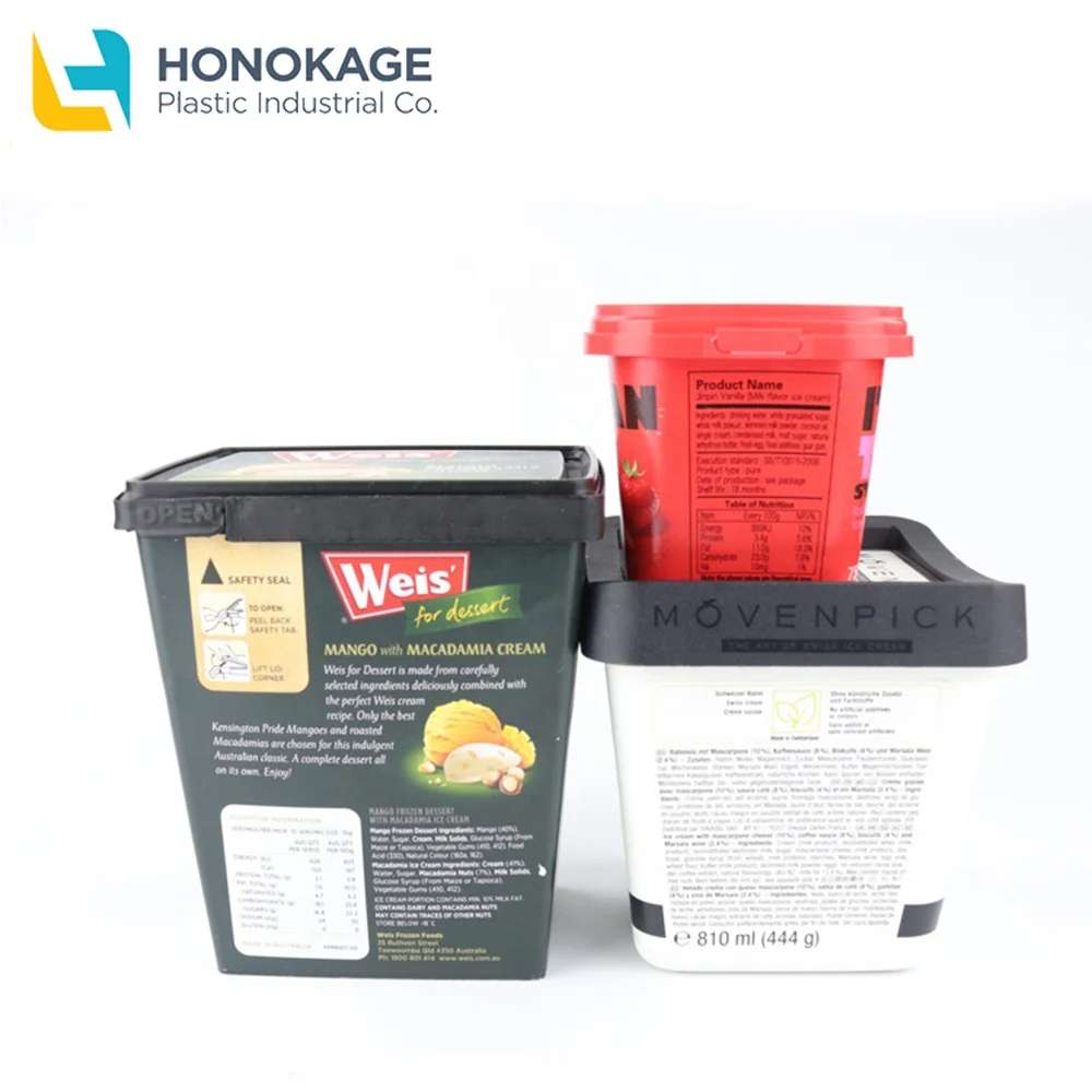 Factory Price Ice Cream Bucket with Lid PP Disposable IML Custom Logo